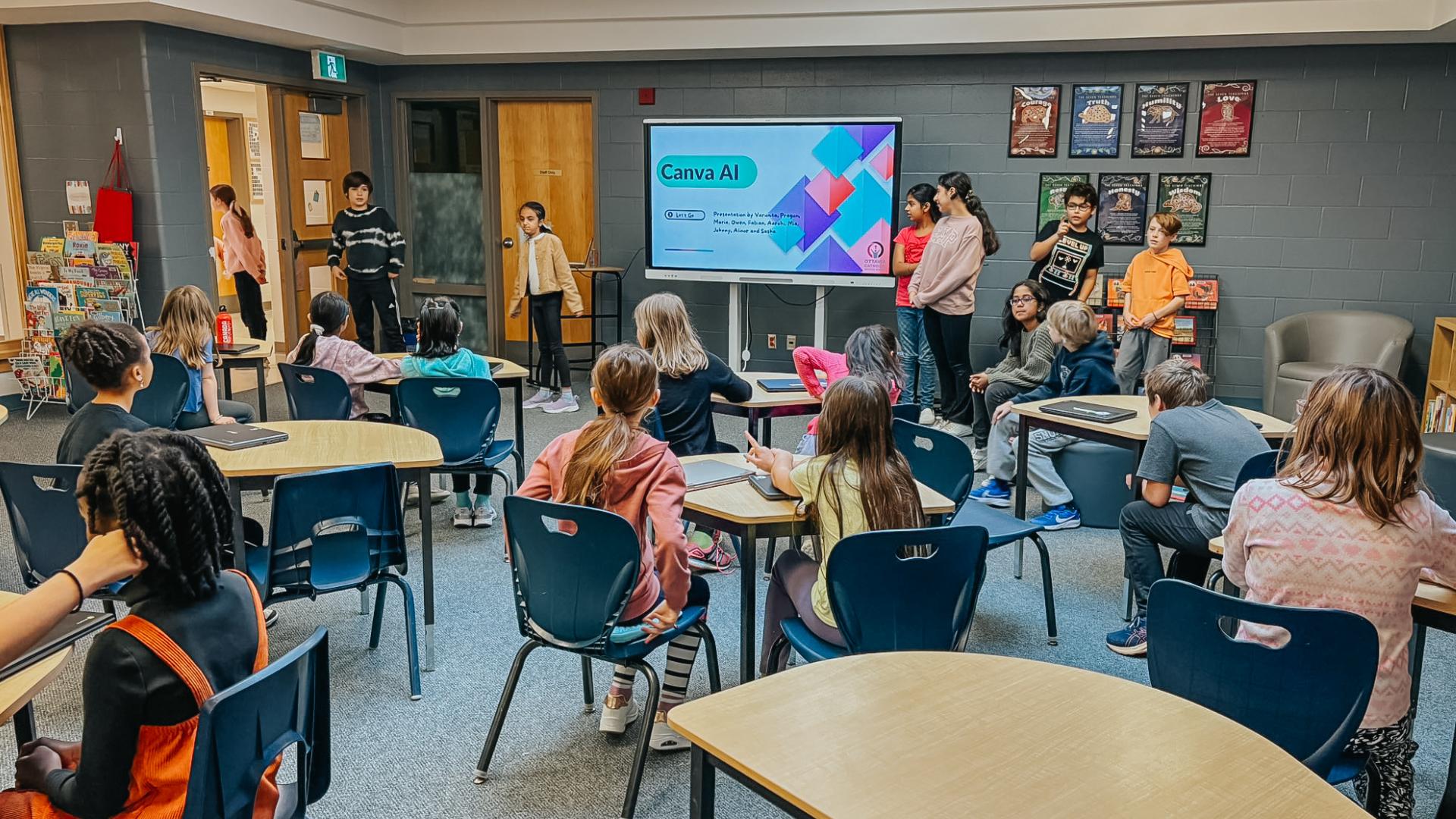 St. Anne's tech squad presenting AI to their peers