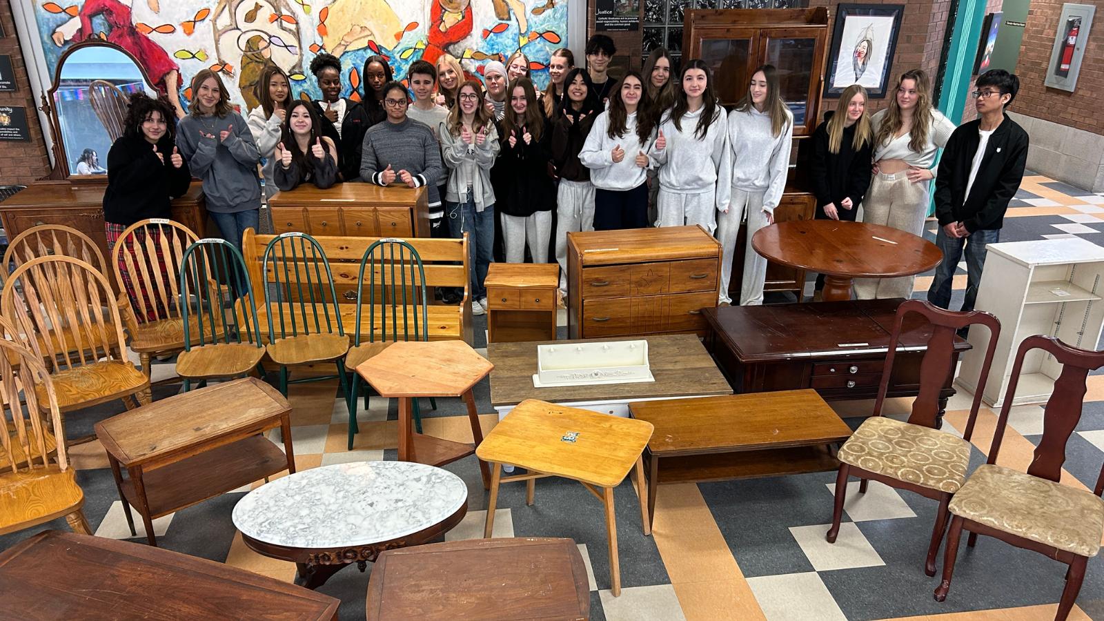 All Saints classroom buzzes with creativity as students take on an upcycling challenge