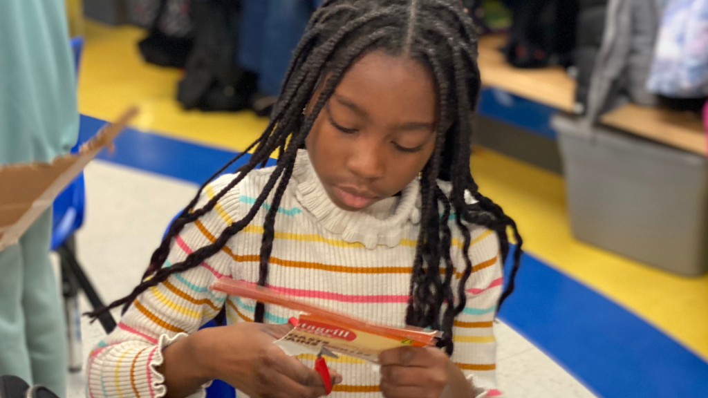 St. Dominic's student working on her STEAM project